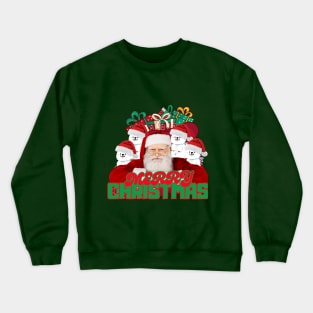 SantaClauswithfourdogsMerryChristmas Crewneck Sweatshirt